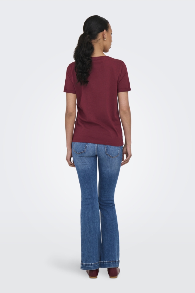 ONLKITA LIFE S/S TOP NOOS 15244714 CABERNET/GOLD GLITT